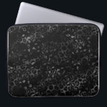 Elegant Black & Silver Grey Leopard Print Patroon Laptop Sleeve<br><div class="desc">Zwart en zilver grijs lade printerpatroon</div>