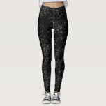 Elegant Black & Silver Grey Leopard Print Patroon Leggings<br><div class="desc">Zwart en zilver grijs lade printerpatroon</div>