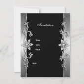 Elegant Black Silver Jewel 40th Kaart (Achterkant)