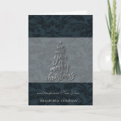 Elegant Black Silver-kerstboom, bedrijf Feestdagen Kaart (Voorkant)