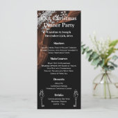 Elegant Black & Silver-kerstmenu met Snowman Menu (Staand voorkant)