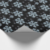 Elegant Black Silver-kerstsnowflake Cadeaupapier (Hoek)