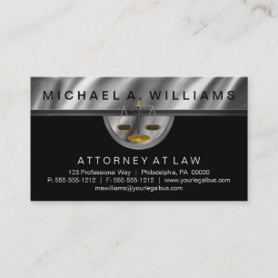 Elegant Black Silver Lawyer Legal Law Business Visitekaartje