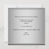 Elegant Black & Silver Metal 30e verjaardag Kaart (Achterkant)