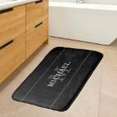Elegant Black Silver Monogram Name Persoonlijk Badmat