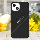 Elegant Black Silver Monogram Name Persoonlijk iPhone 13 Hoesje<br><div class="desc">Pas de tekst aan en creëer eenvoudig uw gepersonaliseerde iPhone-hoesje. Klik op BEWERKEN en klik vervolgens op ACHTERGROND BEWERKEN om de achtergrondkleur te wijzigen. U kunt DIT ONTWERP OVERDRAGEN op andere Zazzle-producten en het aanpassen aan de meeste Zazzle-items. Standaard Studio-design zijn gemaakt in grafische oplossingen met hoge resolutie voor professioneel...</div>