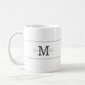 Elegant Black Silver Monogram Name Persoonlijk Koffiemok (Links)