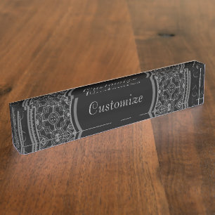 Elegant Black & Silver Naambordje