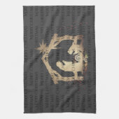 Elegant Black Silver Natitivity Merry Kerstmis Theedoek (Verticaal)