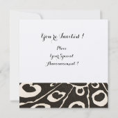 ELEGANT BLACK SILVER PEACOCK, RED RUBY GEM MONOGRA KAART (Achterkant)