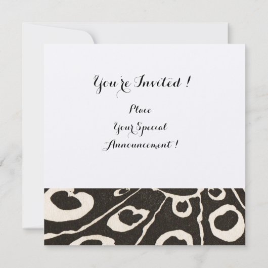 ELEGANT BLACK SILVER PEACOCK, RED RUBY GEM MONOGRA KAART (Achterkant)