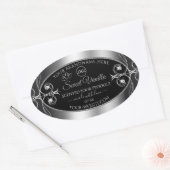 Elegant Black Silver Product Labels Diamonds Logo (Envelop)