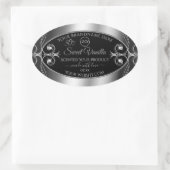 Elegant Black Silver Product Labels Diamonds Logo (Tas)