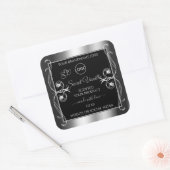 Elegant Black Silver Product Labels Diamonds Logo (Envelop)