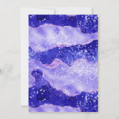 Elegant Black Silver Purple Agate Glitter Wedding Kaart (Achterkant)