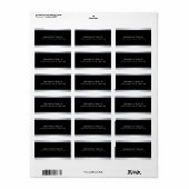 Elegant Black Silver Simple Modern Trendy Plain Etiket (Full Sheet)