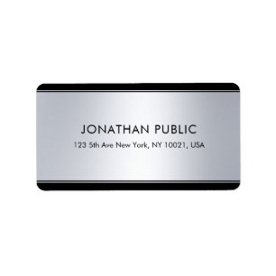 Elegant Black Silver Sjabloon Adres Etiket
