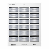 Elegant Black Silver Sjabloon Adres Etiket (Full Sheet)