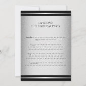 Elegant Black Silver Stripe 21st Birthday Male Kaart (Achterkant)