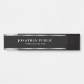 Elegant Black & Silver Template Home Office School Deurbordje (Voorkant)