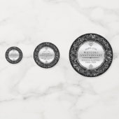 Elegant Black & Silver Wedding Jubileum Confetti (Achterkanten)