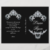 Elegant Black Silver Wedding Program Flyer (Voorkant)
