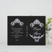 Elegant Black Silver Wedding Program Flyer (Staand voorkant)