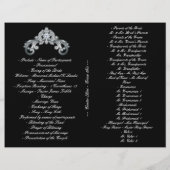 Elegant Black Silver Wedding Program Flyer (Achterkant)