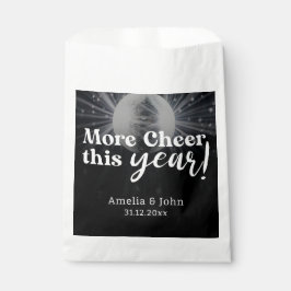 Elegant Black Silver White Nieuwjaar van het Eve W Bedankzakje