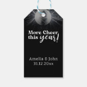 Elegant Black Silver White Nieuwjaar van het Eve W Cadeaulabel (Achterkant)