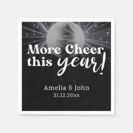 Elegant Black Silver White Nieuwjaar van het Eve W Servet