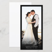 Elegant Black Simple Hartelijk dank voor de 8x4-fo Bedankkaart (Voorkant / Achterkant)