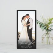 Elegant Black Simple Hartelijk dank voor de 8x4-fo Bedankkaart (Staand voorkant)