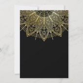 Elegant Black Simple Mandala Wedding Kaart (Achterkant)