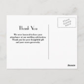 Elegant Black Simple met Gold Monogram Hartelijk d Briefkaart (Achterkant)