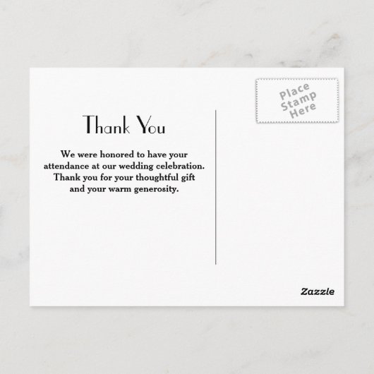 Elegant Black Simple met Gold Monogram Hartelijk d Briefkaart (Achterkant)