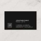 Elegant Black Simple Plain Professional Corporate Visitekaartje (Achterkant)