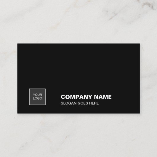 Elegant Black Simple Plain Professional Corporate Visitekaartje (Voorkant)