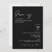Elegant Black Simple Script Corporate Event Kaart (Voorkant)