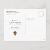 Elegant Black Snowflake Feestdagenkaart (Achterkant)