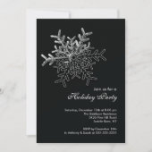 Elegant Black Snowflake Holiday Kerstfeest Kaart (Voorkant)