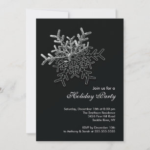 Elegant Black Snowflake Holiday Kerstfeest Kaart