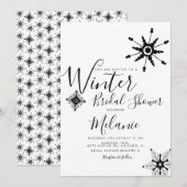 Elegant Black Snowflake-kerstVrijgezellenfeest Kaart (Voorkant / Achterkant)