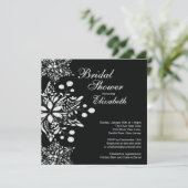 Elegant Black Snowflakes Winter Vrijgezellenfeest Kaart (Staand voorkant)