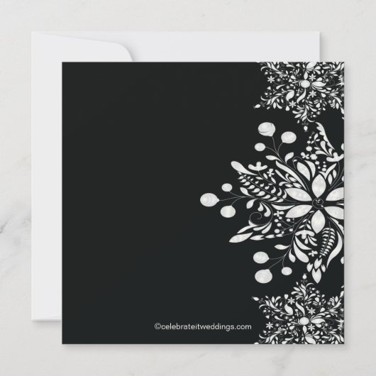 Elegant Black Snowflakes Winter Vrijgezellenfeest Kaart (Achterkant)