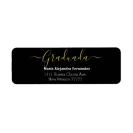 Elegant Black Spanish | Aangepast jaar van afstude Etiket