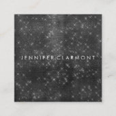 Elegant Black Sparkle Beaukle Stylist Vierkante Visitekaartje (Voorkant)