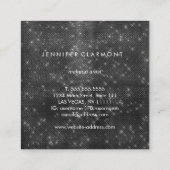Elegant Black Sparkle Beaukle Stylist Vierkante Visitekaartje (Achterkant)