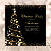 Elegant Black Sparkle-kerstboom Kaart