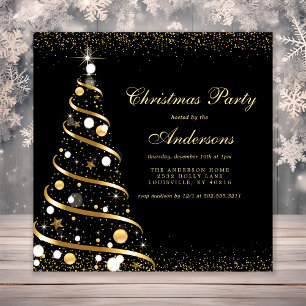 Elegant Black Sparkle-kerstboom Kaart